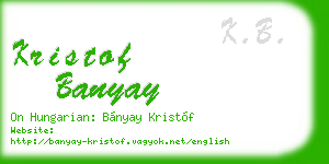 kristof banyay business card