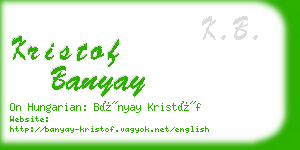 kristof banyay business card